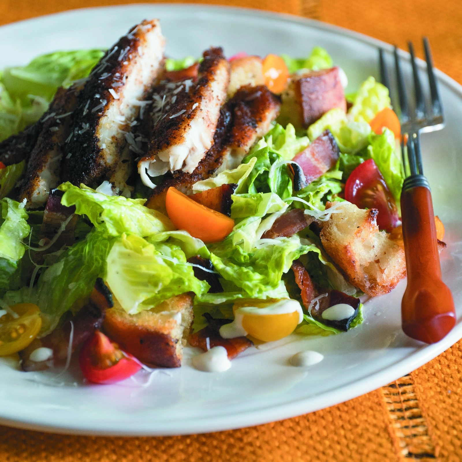 Blackened Catfish Caesar Salad – TCI