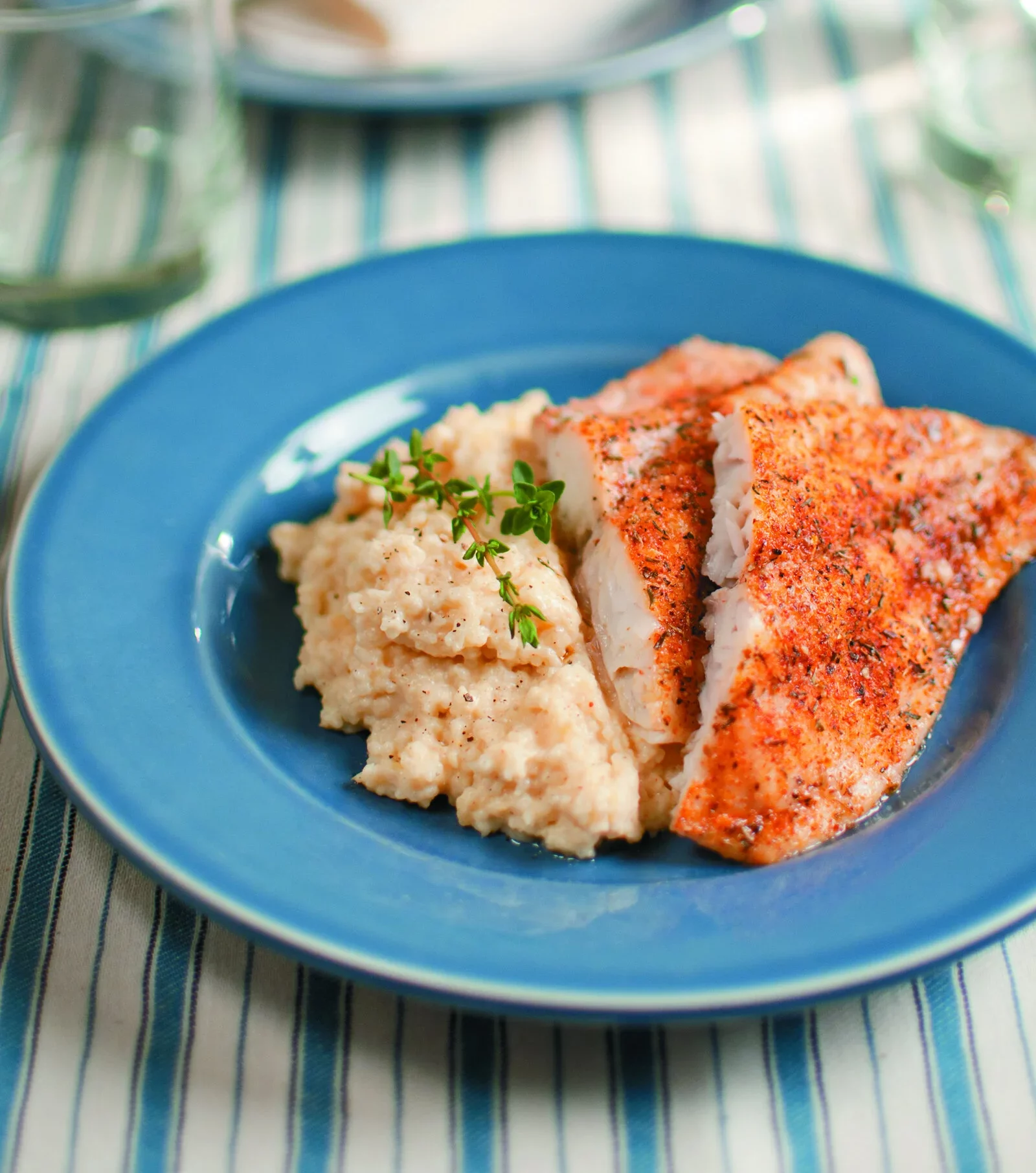 OvenBaked Blackened Catfish and Savory Cheese Grits TCI