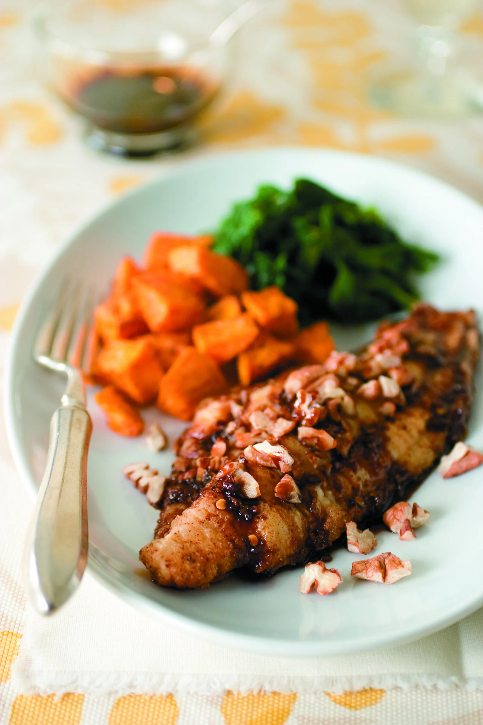 Southern-Style Sweet Bourbon-Glazed Catfish with Toasted Pecans – TCI
